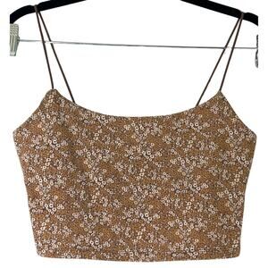 Aeropostale Seriously Soft Tan Floral Bungee Cami Reg Size Large
